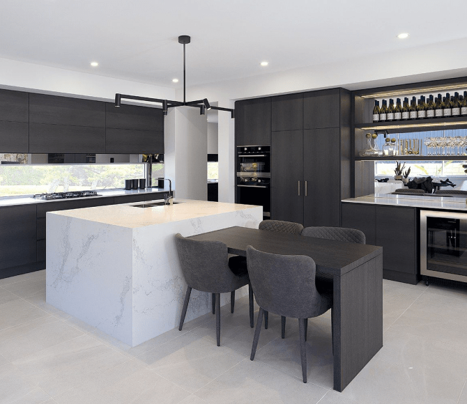 Black and White Kitchen Renovation in Lidcombe