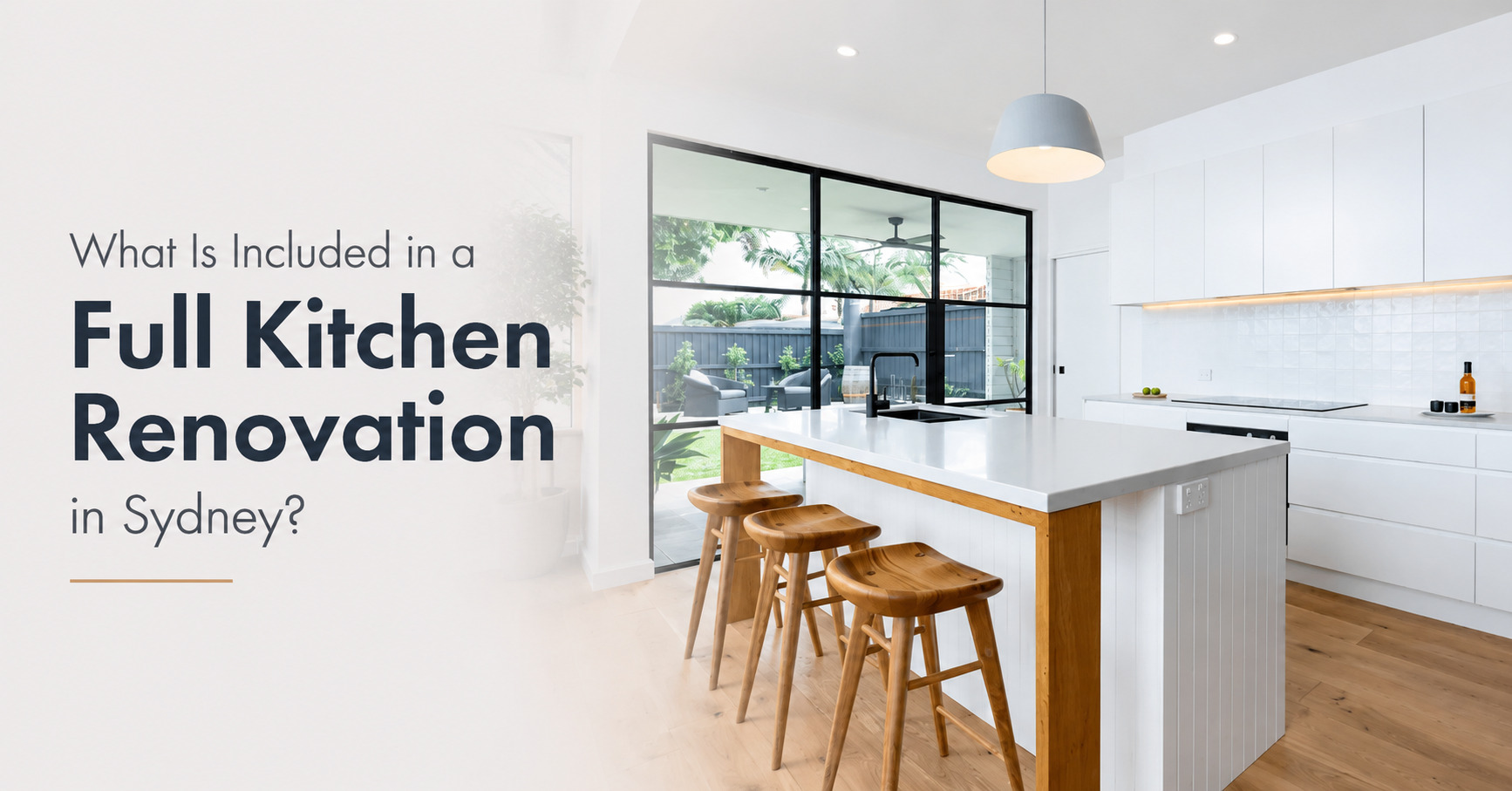 Full kitchen renovation in Sydney with custom cabinetry and modern finishes